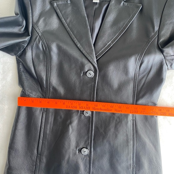 Vintage Worthington Geniune Leather Black Boxy Jacket Blazer Women’s M Y2K Retro - Picture 9 of 11